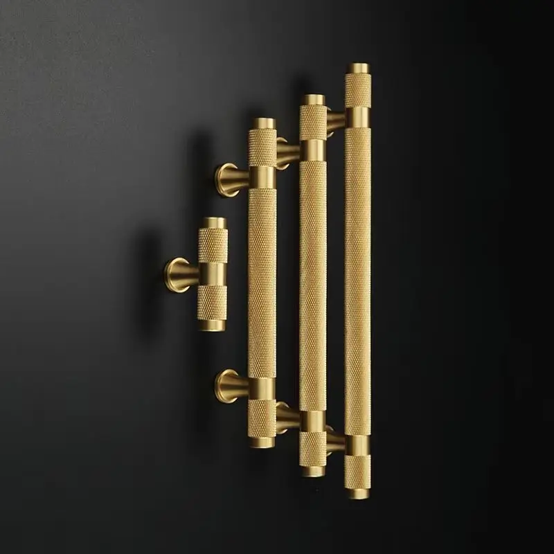 

Brand New 2PCS Solid Brass Knurled T-Bar Furniture Handles Drawer Pulls Cupboard Wardrobe Kitchen Shoe TV Cabinet Pulls Handles