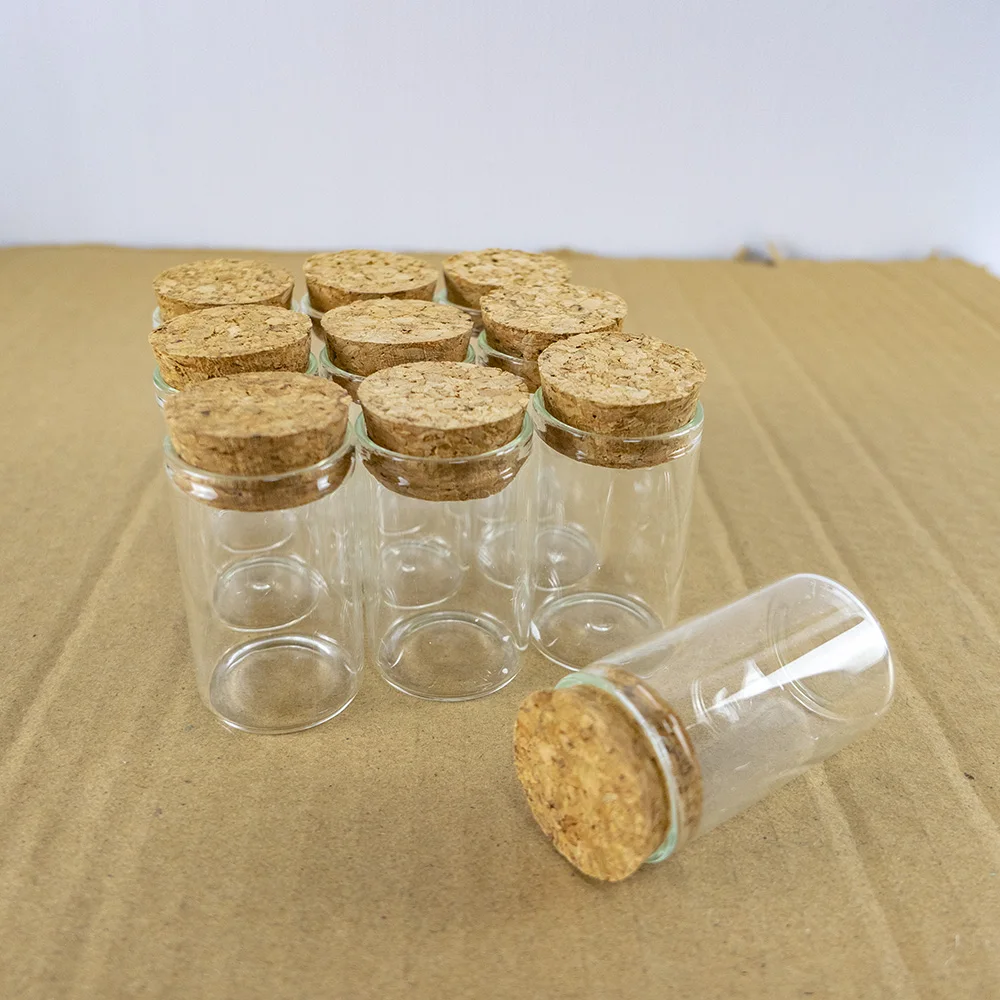 24PCS 30*50mm 20ml Corks Glass Bottle Spicy Storage Small Bottle Container Mini 20CC Glass Jars Vials DIY Craft