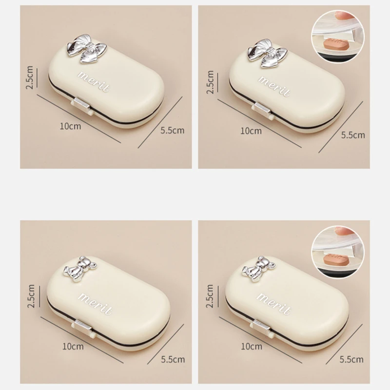 Pill Box 4/6 Cell Tablet Container Travel Pill Box With Pill Knife Sealed Moisture-proof Portable Pill Box Dispenser