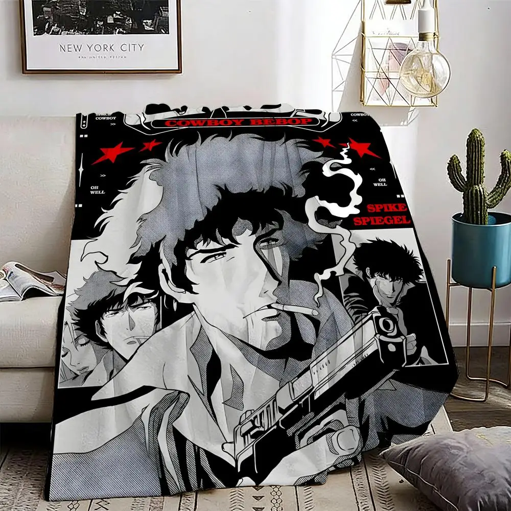Cowboy Bebop Throw Lightweight 240g Flannel Blanket Soft Skin-friendly for Summer Cooling