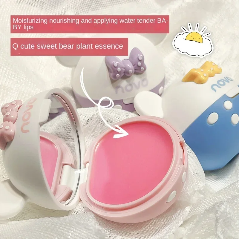 NOVO Cute Lip Balm Hydrating Moisturizing Lipstick Long-lasting Natural Plant Anti-Cracking Lip Care Petroleum Jelly Lip Gloss