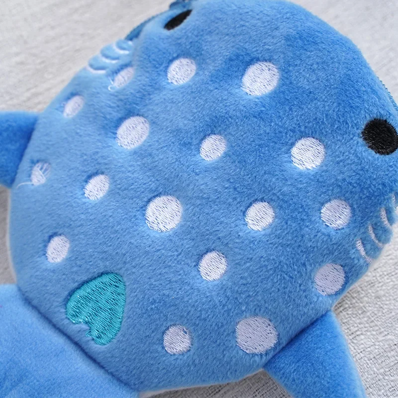 Cute Shark Coin Purse Soft Plush Zipper Small Wallet for Kids Teens Girls Data Cables Earphones Bag Key Pouch Mini Clutch Bag