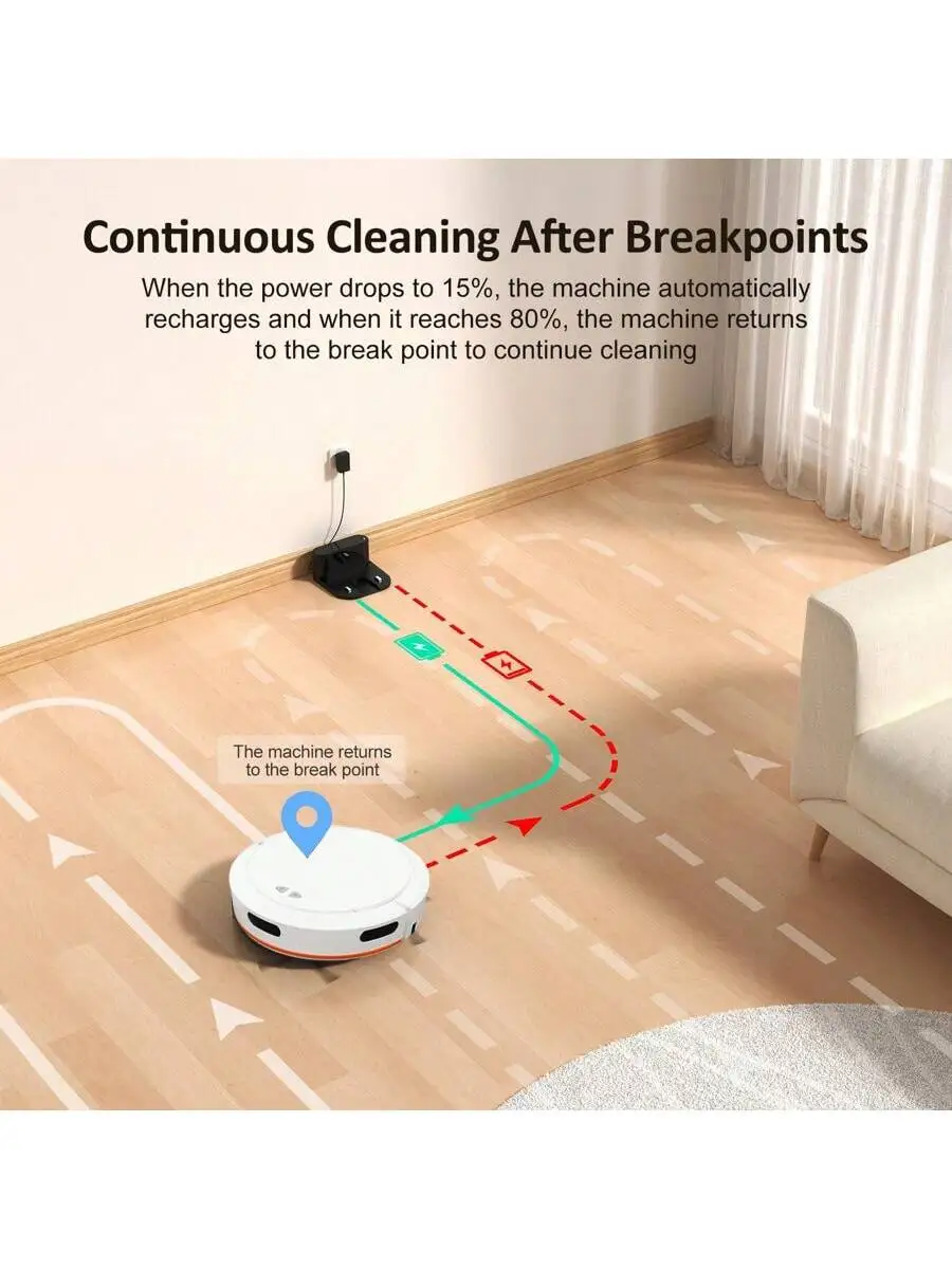 Smart, Wireless, And Efficient Multifunctional Vacuum Cleaner Robot With Powerful Cleaning Capabilities, Designed For Long-Lasti
