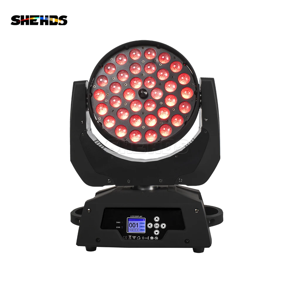 SHEHDS New Arrivals 1/2PCS Wash LED 36X18W RGBWA+UV Button Version Zoom Lyre Moving Head Light For DJ Disco Stage