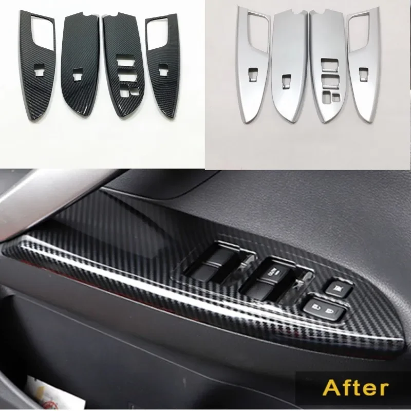 Car Accessories Window Lift Control Panel Frame Trim Sticker Cover Decoration for Mitsubishi Eclipse Cross 2018-2022