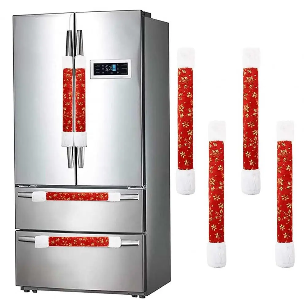 Christmas Refrigerator Cover Sauce Drip Resistant Refrigerator Cover Festive Kitchen Decor Snowflake Refrigerator for Fridge