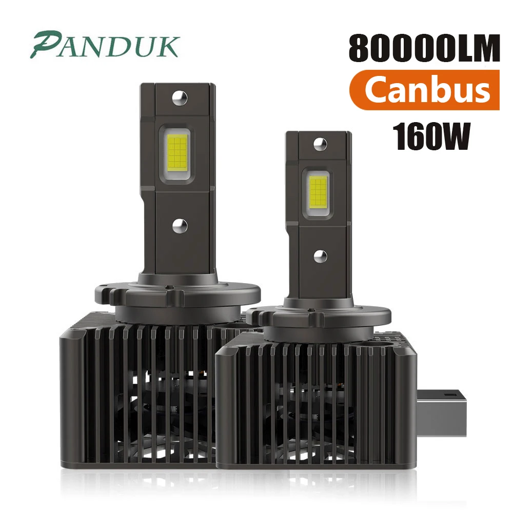 

PANDUK D3S D1S LED Headlights D2S D4S D5S D8S D1R D2R D3R Turbo LED 80000LM 160W CSP Chip 6000K White Brighter Canbus