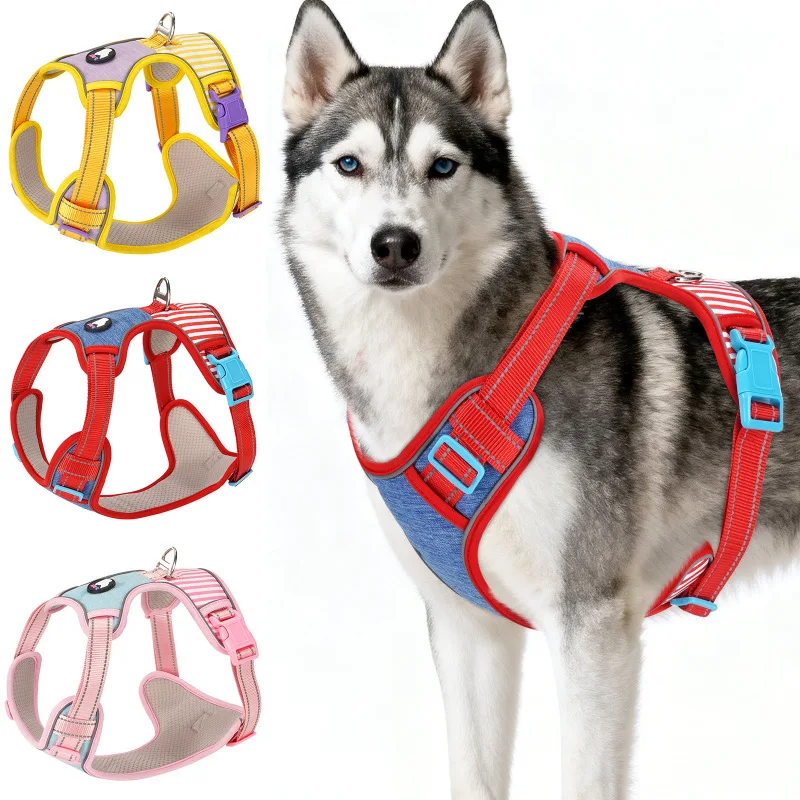 

Dog Harness Traction Rope Set Adjustable Dog Harness Anti-escape Pet Leash Set Suitable for Medium Large Dogs Outerdoor Walking