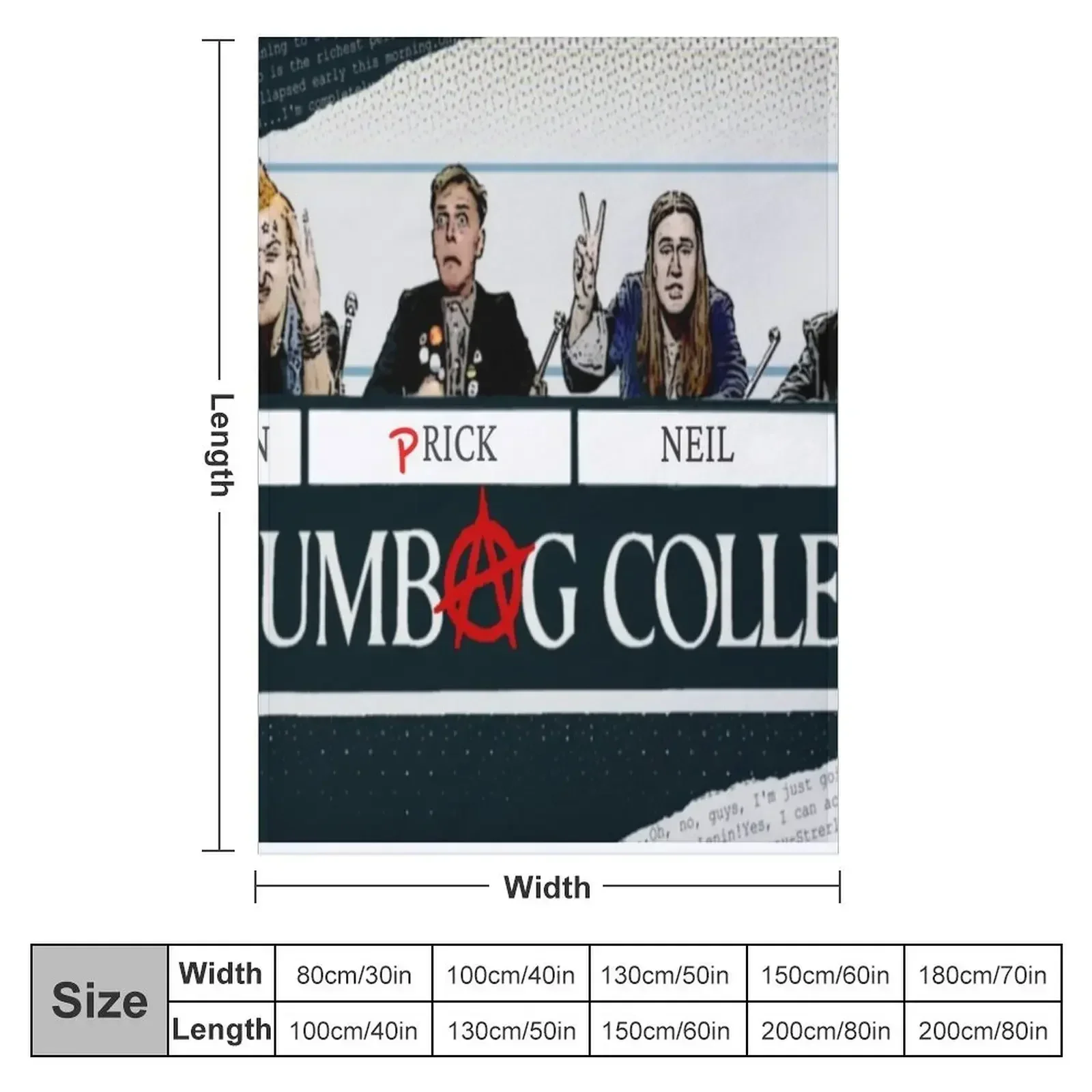 The Young Ones Scumbag College. Throw Blanket couch cozy soft plush fuzzy picnic outdoor blanket