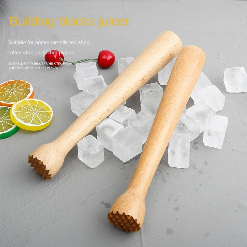 

1pc 25cm Wooden Ice Pestles Cocktail Blender Wooden Stick Tool Cocktail Mud Hand Grinder Kitchen Tool Fruit Muddler