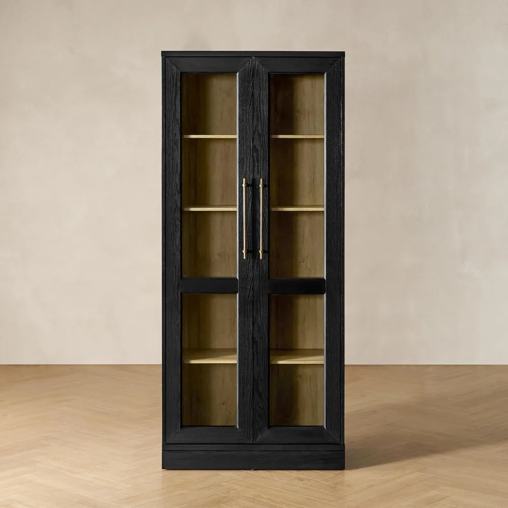 Blake Tall Display Cabinet, Kitchen Buffet Pantry Cupboard, Trophy Display Case, Storage Cabinet Scratch Resistant Acrylic, Mod