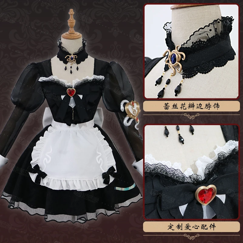 Identity V Fiona Gilman Priestess Cosplay Game Crimson Mystery Cosplay Costume Halloween Outfits Women Dress Headwear