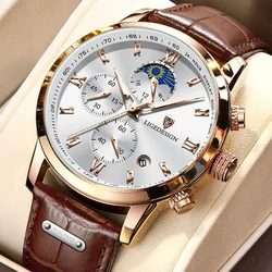 Relogio Masculino LIGE Men Watch Luxury Waterproof Quartz Wristwatch Waterproof Luminous Date Sports Leather Clock Man Watches