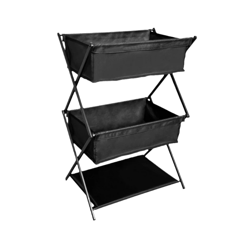 

3-Tier Aluminum Camping Organizer Shelf,Foldable Multifunctional Storage Rack,Ideal for Outdoor Gear,Laundry,and Dishes