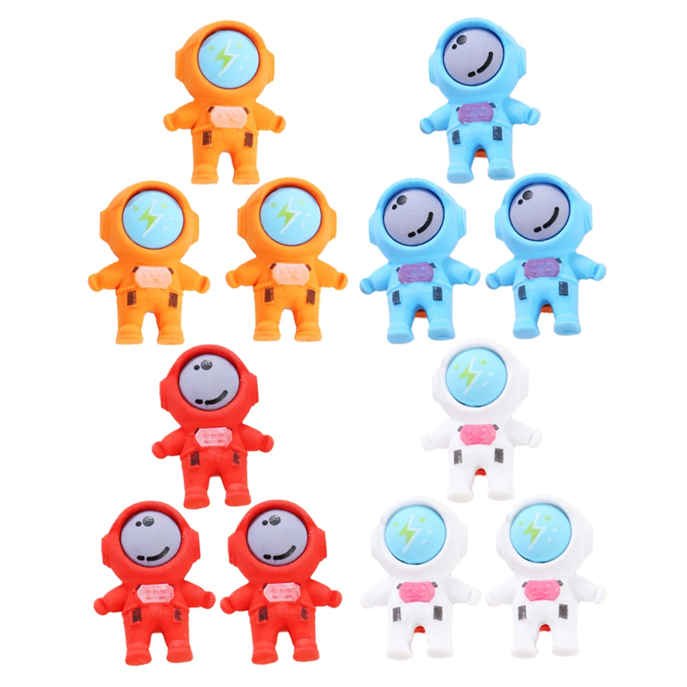 

18pcs Spaceman Eraser Cute Astronaut Design Soft Material School Supplies Classroom Rewards Kids Bulk Mini Erasers