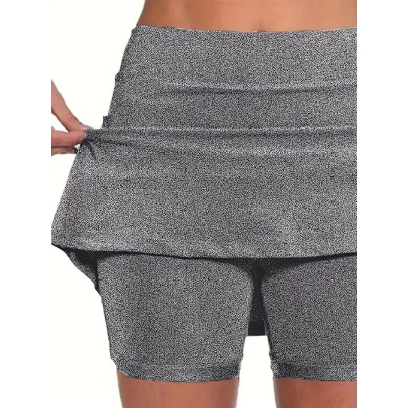 Plus Size 1XL-5XL Women Fashion Skirts Shorts Women\'s Plus Solid Color Medium Stretch Sports Golf Skorts With Pockets