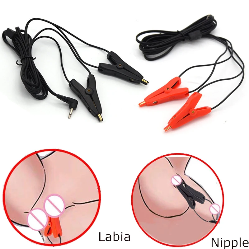 Electric Shock Nipple Clamp Breast Massager BDSM Bondage E-stim Clit Clip Electro Penis Stimulation Sex Game Toy Sex Product Kit