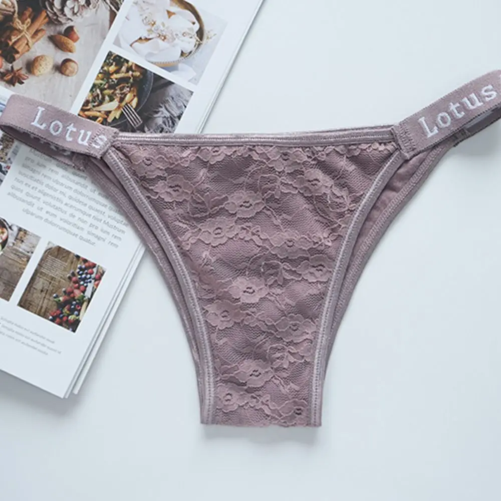 

colors Seamless Lace Fashion Design Letter G-String Low-Waist Thong Women Lingerie T-Shaped Panties Korean Style Underwear