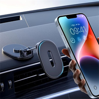 Magnetic Car Phone Holder Alloy Folding Strong Magnet 360 Rotation Universal Dashboard Mount for Smartphones Tablets