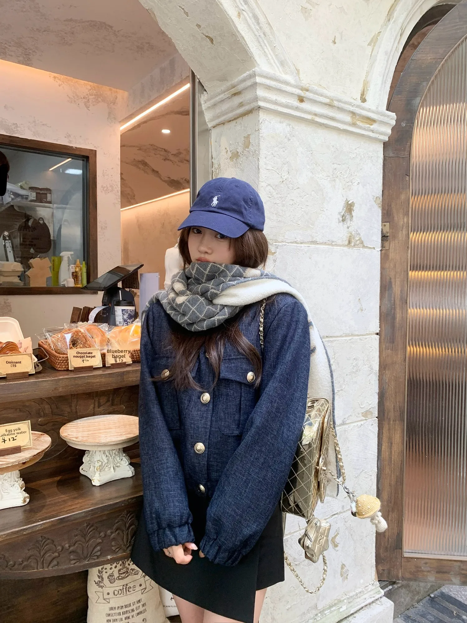 

Куртка Chantilly High-End Texture Casual Version с круглым вырезом, из смесовой ткани (полиэстер/вискоза), осенняя коллекция.