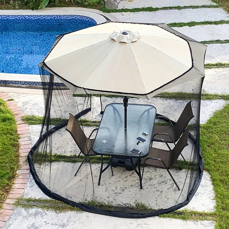 Outdoor Courtyard Parasol Bottom Water Pipe Heavier Windproof Blowing Seine Mosquito Proof Roman Umbrella Mosquito Net