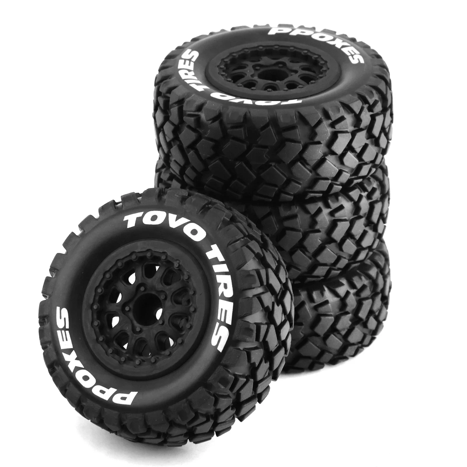 KKRC 4pcs 108mm 1/10 Short Course Truck Tire Wheel Tyre 12mm Hex For Traxxas Slash Arrma Senton HuanQi 727 Vkar 10sc HPI HSP RC