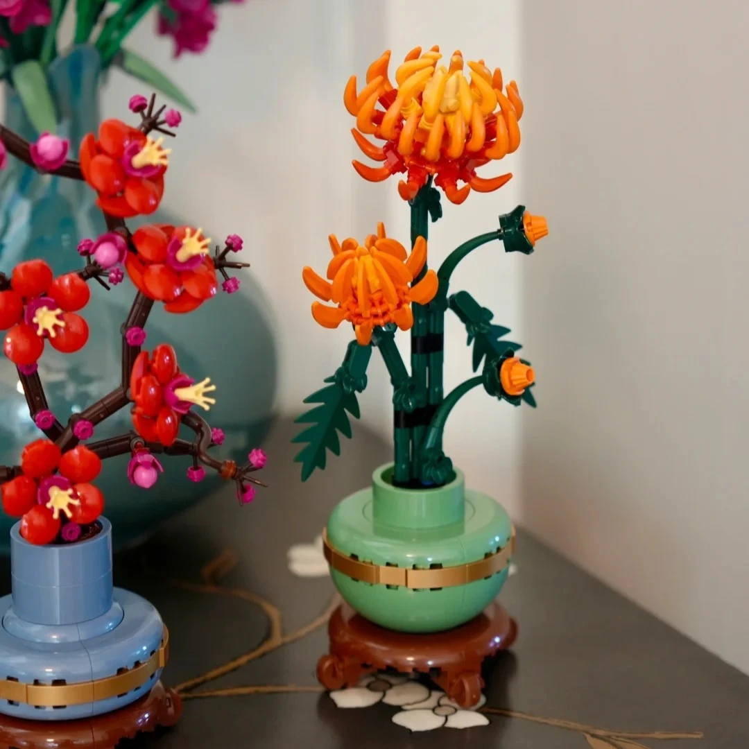 

Icons Chrysanthemum Flower Decor Creative Building Set for Floral Display From The Botanical Collection Home Decoration 278pcs