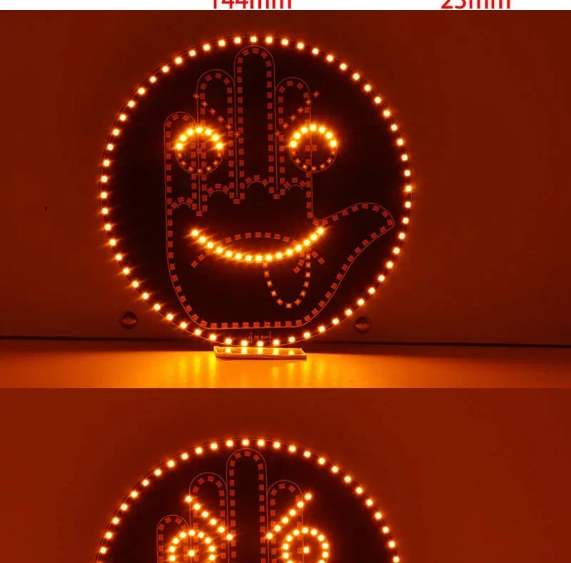 Kreativer Spaß Drei Modelle Gestenlampe Auto Innen Heckscheibe LED Handgeste Zeichen Mittelfinger Zeichen Warnung Bremslicht – Detail 6