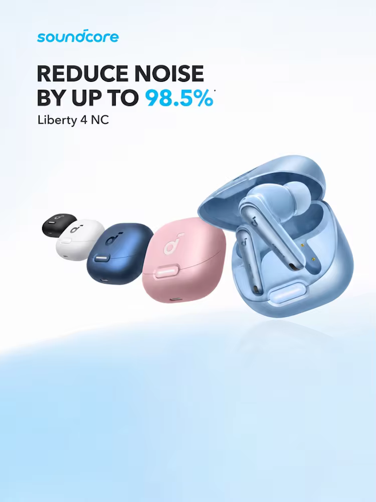 אוזניות אלחוטיות Soundcore by Anker Liberty 4 NC עם ביטול רעש, אוזניות אלחוטיות Bluetooth TWS