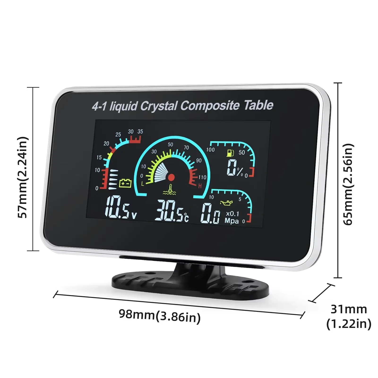 3-in-1 Universal Auto 12V/24V LCD Digital LKW Auto Öldruck Spannung Wassertemperatur Kombinationsanzeige mit 1/8 NPT Sensoren – Detail 32