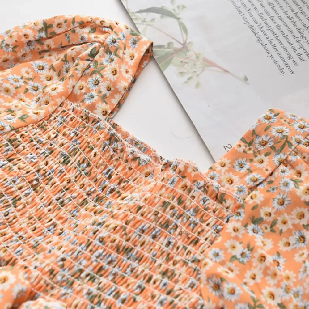 النسخة الكورية صيف جديد بلون فقاعة الأكمام الدانتيل فستان الأميرة الحلو ولطيف فتاة ملابس كاجوال #4