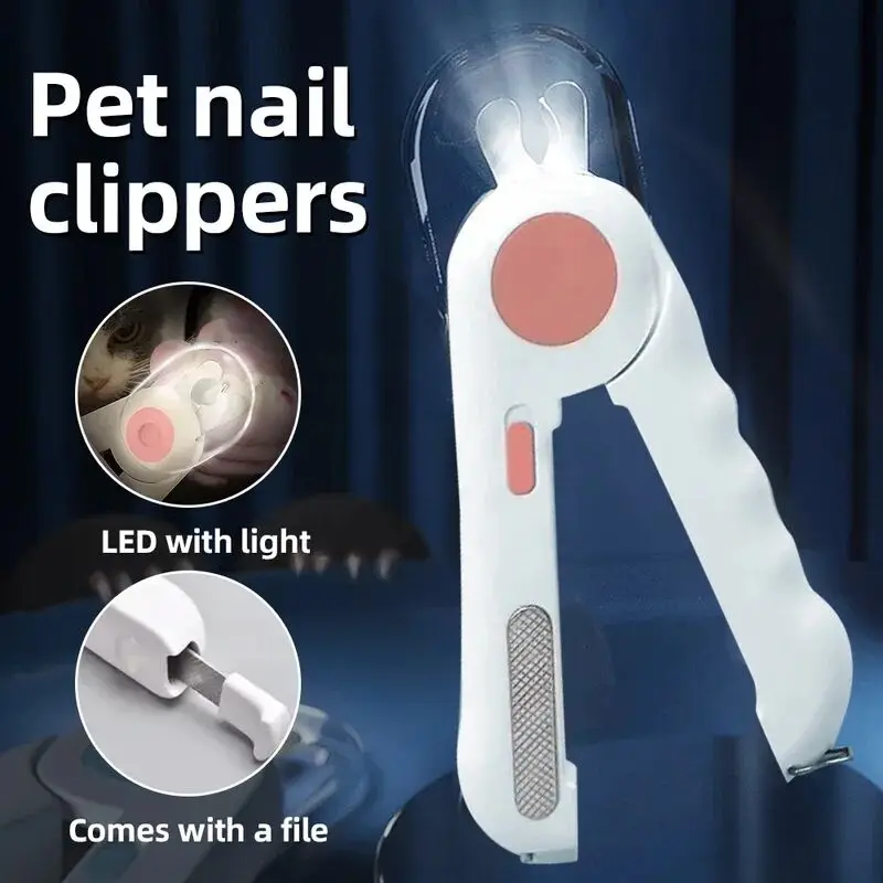 

LED Light Cat Dog Nail Clipper Cutter Nail Drill Pet Claw Trimmer with Safety Lock Puppy Kitten Animals Care Grooming Tool Kit