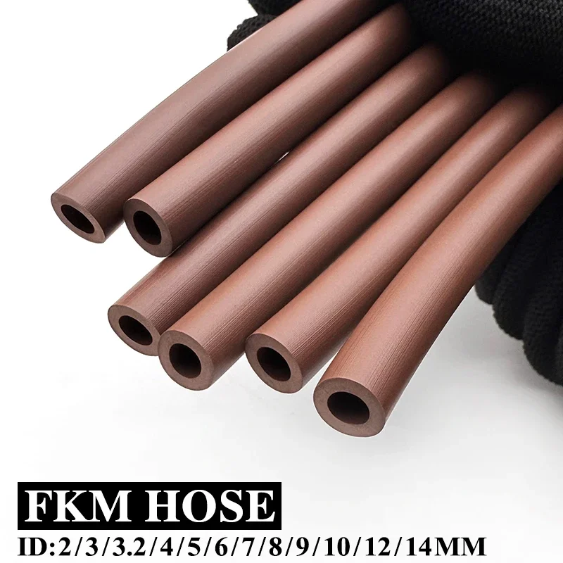 OD 4~18mm FKM Fluorine Rubber Hose Vitons Tubing  1-5M Tube Corrosion Acid-base Heat Oil Heat Resistant Fluororubber Tube