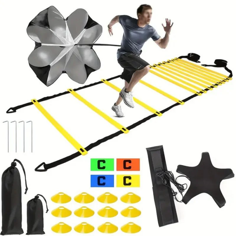

1 set multifunctional agility training set agility ladder logo disc resistance parachute jump rope basketball soccer training wi
