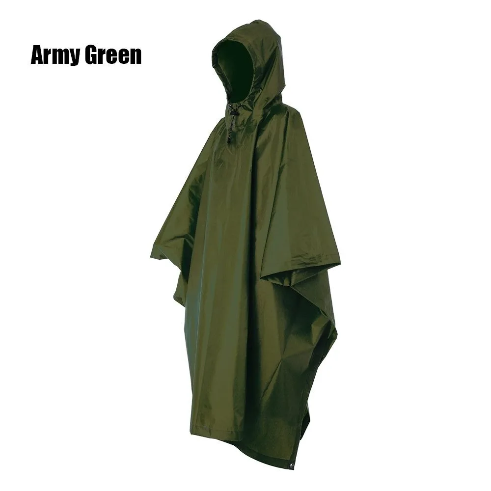 

Outdoor 3 in 1 Camping Tent Mat Hiking Cycling Poncho Backpack Rain Cover Raincoat Rainning Coat Hood