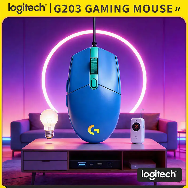 

Logitech G203 Wired Optical Gaming Mouse, Lightsync RGB with Custom Colors, 8K DPI, Ergonomic Comfort Grip