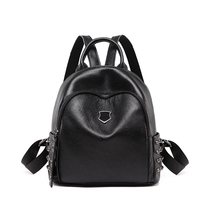 High Quality Genuine Leather Rivet Mini Backpack For Women Casual Fashion Versatile Waterproof And Anti-theft Backpack For Women