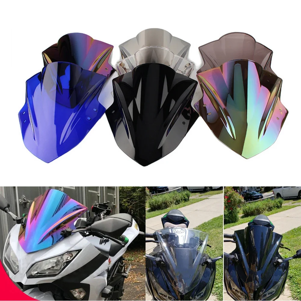 Motorcycle screen Double Bubble Windshield Deflector Protector WindScreen For Kawasaki Ninja 300 EX300R EX 300R 2013 - 2019 2020