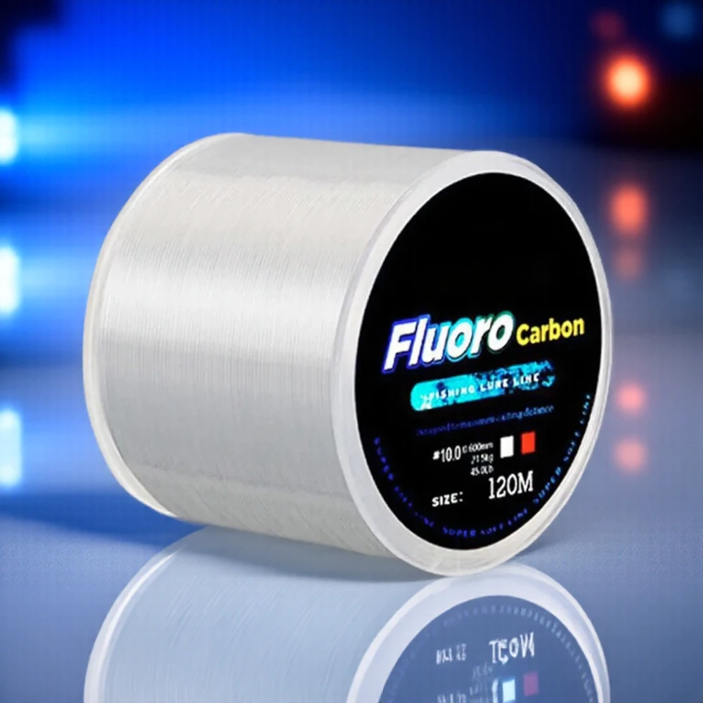 Fishing Line 120M 0.20mm-0.60mm Fluorocarbon Coating Carbon Fiber Leader Strong Sinking Line 7.15LB-45LB