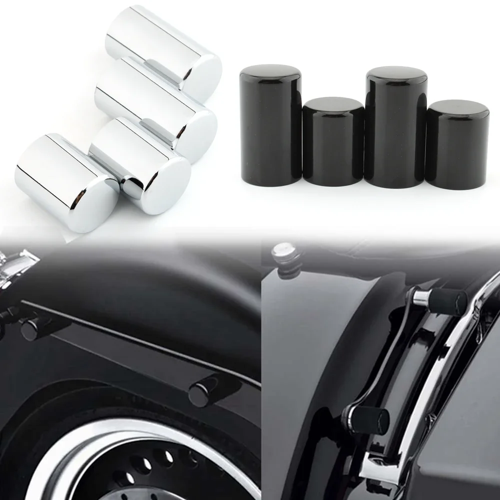 4Pcs Black Chrome Docking Hardware Point Cover Set for Harley Touring Street Glide Electra Glide Road Glide Road King 2009-2021