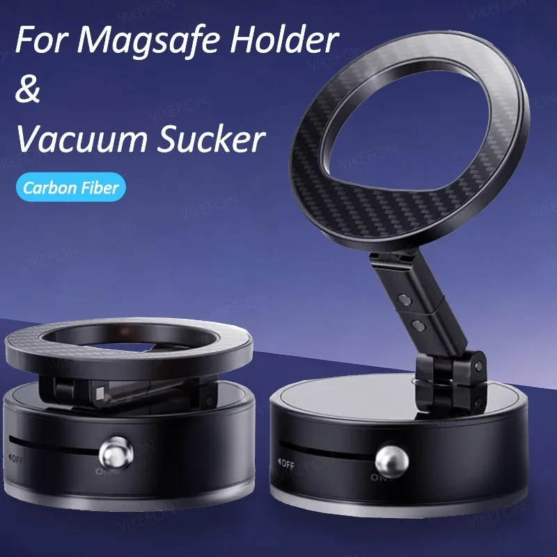 

Foldable Car Vacuum Magnetic Phone Holder & 360° Rotation Vacuum Suction Cup For Magsafe iPhone 17~12 Pro Max Cellphone Bracket