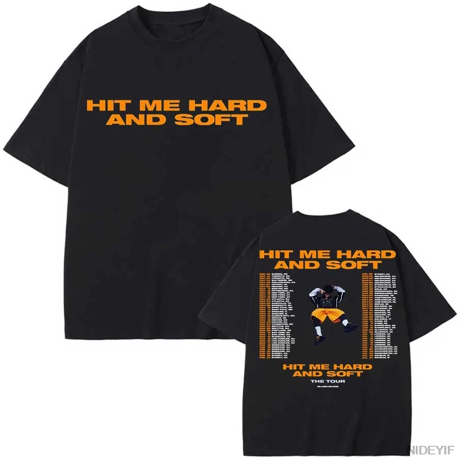 New Album HIT ME HARD AND SOFT 2025 Tour T-shirt Hip Hop B-Billie Tops O-Neck Short Sleeves Eilish Women high quality Tees P38