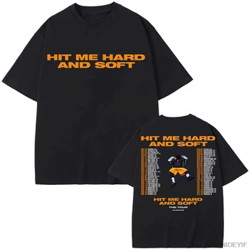 Nieuwe Album HIT ME HARD EN ZACHTE 2025 Tour T-shirt Hip Hop B-Billie Tops O-hals Korte Mouwen Eilish Vrouwen hoge kwaliteit Tees P38
