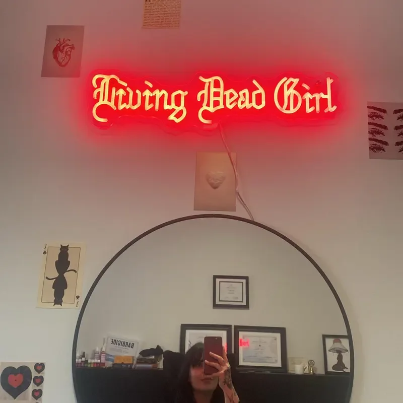 Living Dead Girl Neon Sign, Gothic Girl Room Decor, Goth Style Bedroom Decoration, Gothic Birthday Gift, Goth Art Wall