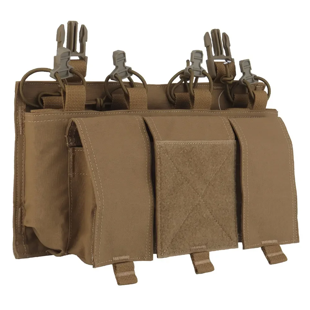 Hunting Quadruple Magazine Pouches 5.56mm Tactical Vest Front Chest Rig Flap Attach Panel for M4 M14 M16 AR Magazines view 4