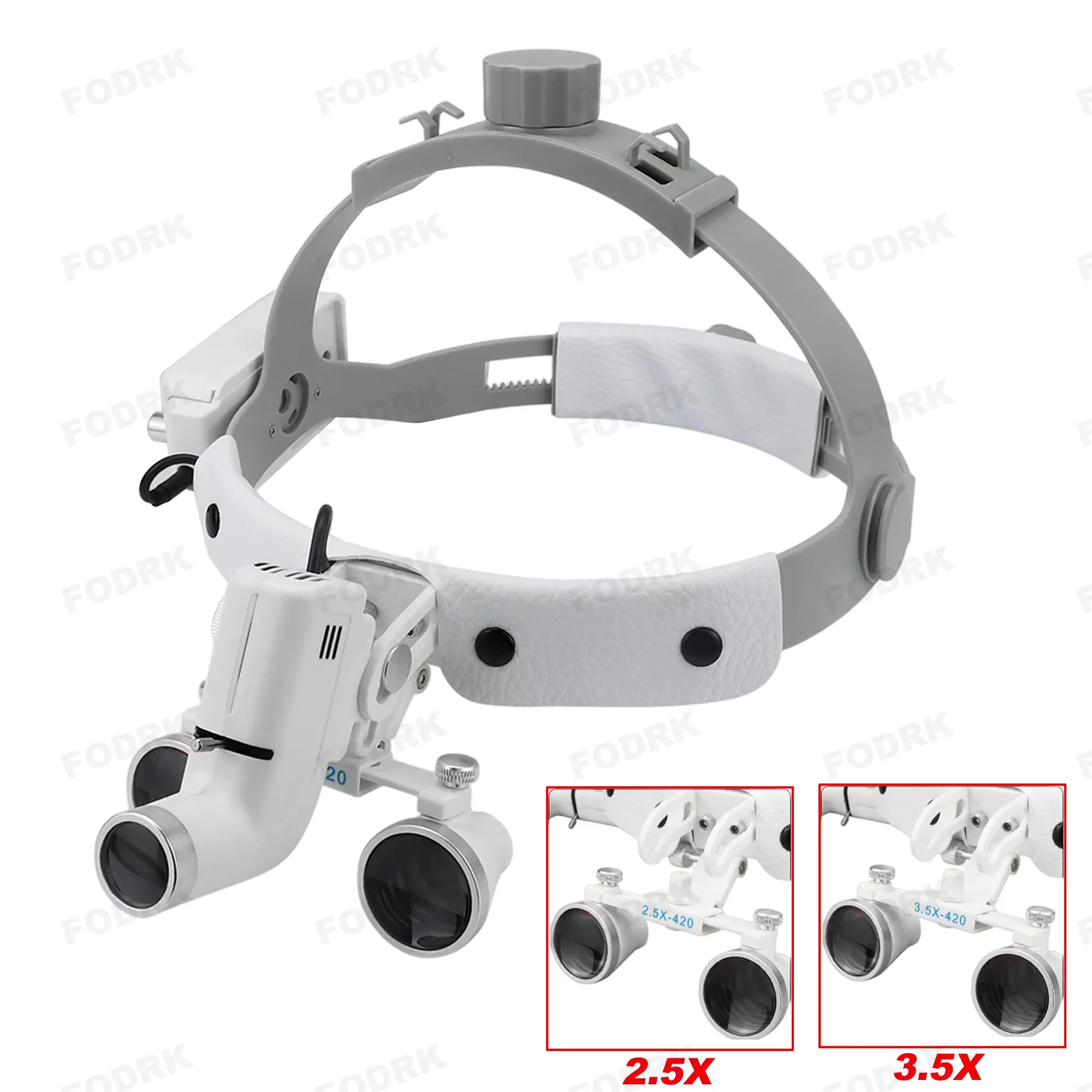 

2.5X/3.5X Dental LED Light Lamp Binocular Loupes Brightness Spot Adjustable Dental Lab 5W Headlamp For Surgical Headlight