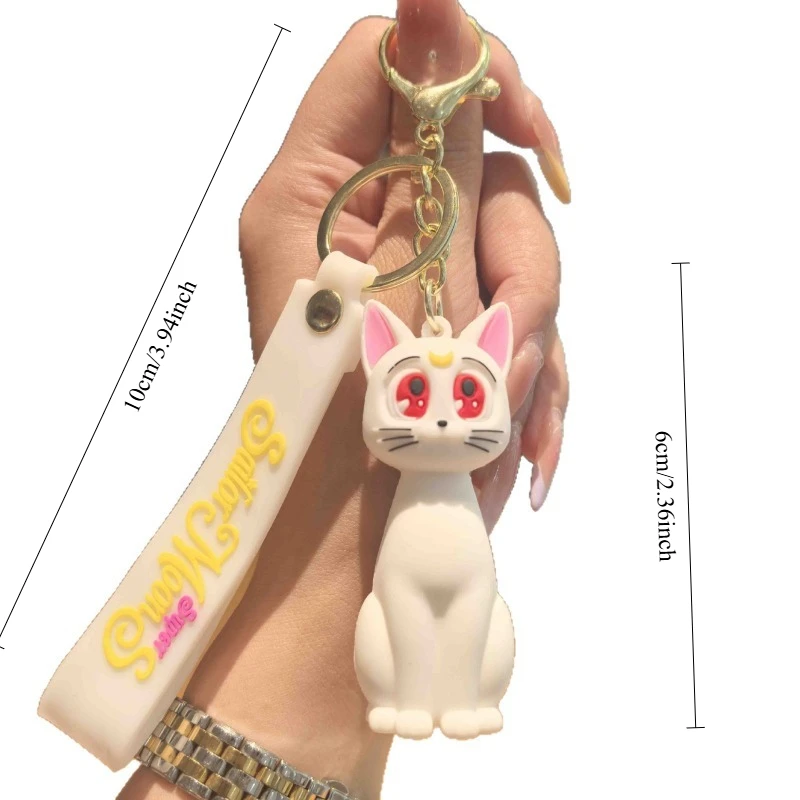 Pop Cute 2PCS Sailor Moon Cartoon Keychain Lovely Character Backpack Hanging Ornament Decorative Key Portable Bag Charm Fan Gift view 6