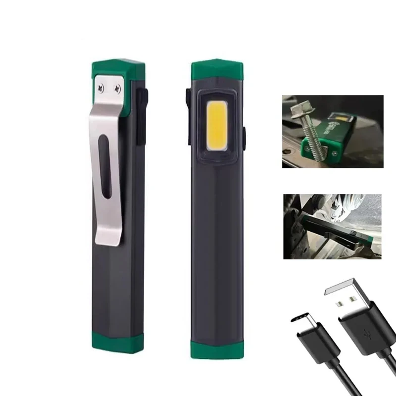 

Портативные фонарики для ежедневного использования, рабочий фонарик с COB USB, перезаряжаемые фонарики с магнитной ручкой для осмотра, детали для ремонта экстренных ситуаций