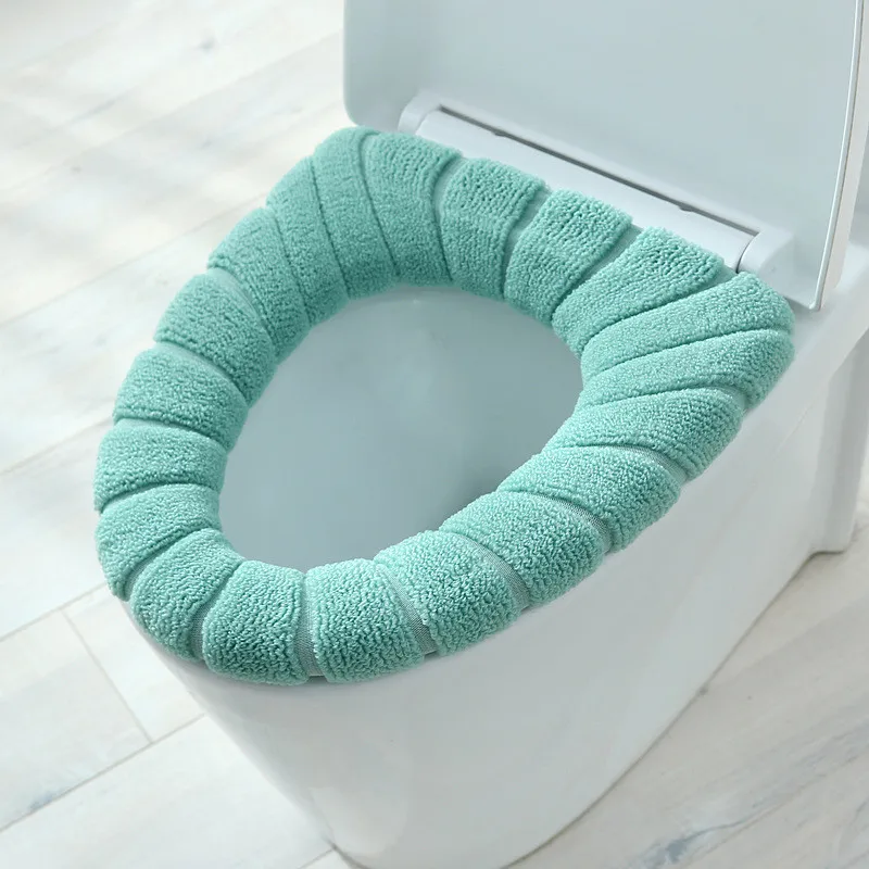 Toilet  Seat Cover Mat Winter Warm Toilet Pad For Children Cushion Soft Reusable Filling Washable Closestool Warmer Accessories