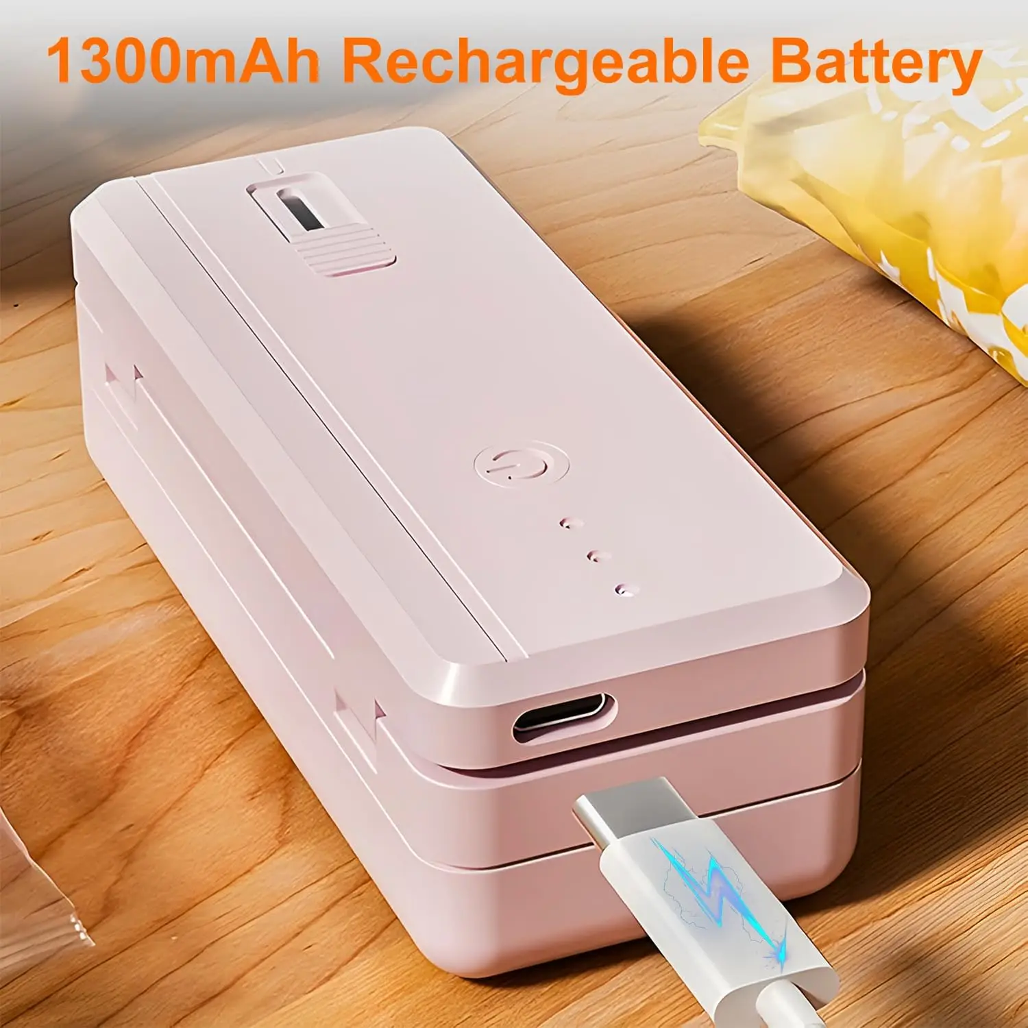 Draagbare 2-in-1 Mini Bag Sealer met Heat Seal & Cutter Magnetische Handheld Chip Bag Sealer voor Snacks Snoepjes Voedselopslag